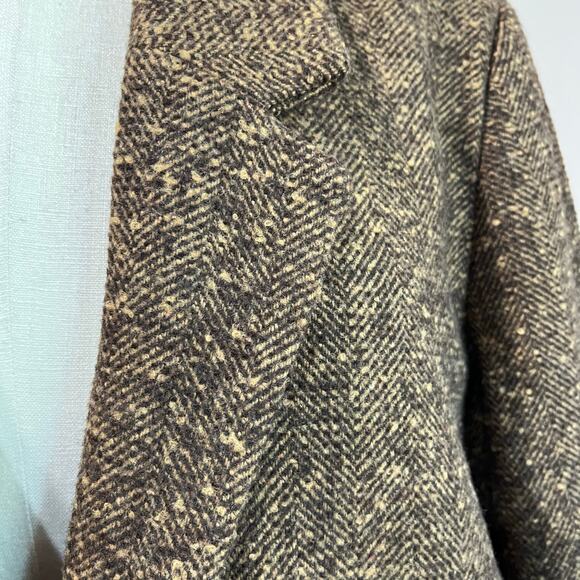 Old Navy Oversized Blazer Herringbone Wool Blend Brown Size XL - Picture 5 of 8